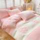 Set of winter sheet velvet anti-static double-sided velvet winter bed quilt cover baby milk velvet thickened velvet plus hat four