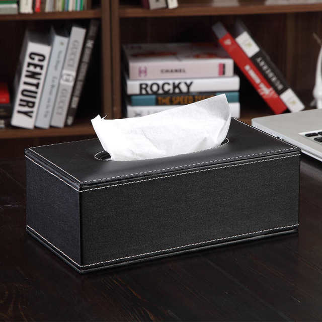 Carton leather customization living room household debris storage European style office coffee table tissue box customization simple