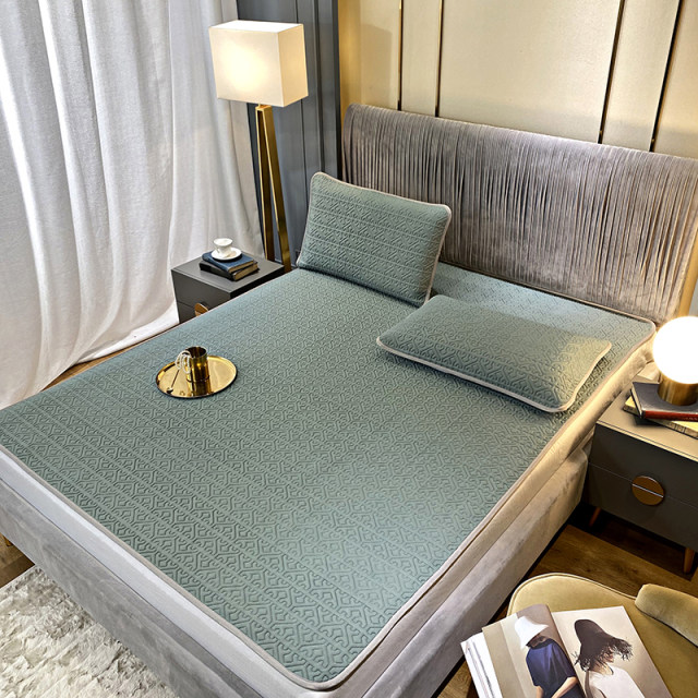 Thai latex cool mattress sheet mattress three-piece set washable natural rubber summer children's ice silk air conditioning mat
