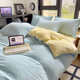 Milk velvet bed four-piece set coral velvet sheets furry duvet cover double-sided plush thickened baby velvet three-piece set