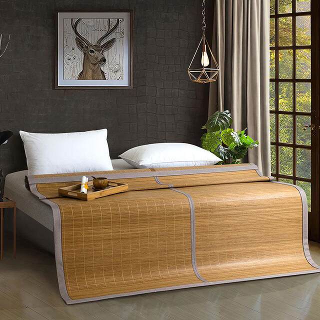 Baifudi multi-purpose bamboo mat pure natural bamboo mat single and double dormitory student home breathable foldable sheet style
