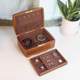 Solid wood with lock wooden double-layer jewelry box European luxury exquisite dowry high-end jewelry storage box ancient style very simple