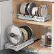 Kitchen snap-adjustment pot lid rack countertop chopping board storage rack multi-function pot lid pot drain rack storage cabinet storage