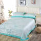 Air-conditioned bamboo fiber jacquard three-piece set thickened double washable sheet ice silk mat summer mat three-piece set
