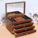 Genuine Chinese retro real jewelry box quality jewelry storage wood multi-layer wooden box large capacity European princess jewelry box