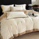 Winter warm milk velvet four-piece set double-sided velvet thickened quilt cover bed sheet hat coral velvet flannel quilt cover household use