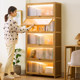 Household bookshelf storage shelf living room floor-standing log style bookcase children's picture book shelf modern simple storage cabinet against the wall
