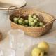 Hand-woven seaweed storage basket rattan fruit basket fruit vegetable snacks hand basket storage basket straw woven frame