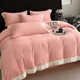 Winter warm milk velvet four-piece set double-sided velvet thickened quilt cover bed sheet hat coral velvet flannel quilt cover household use