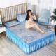 Spot bed skirt ice silk mat two/three-piece set washable D folding sheet double dormitory summer thick air conditioning