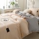 All-cotton three-piece set of bed sheets, quilt covers, pillowcases, student dormitory solid color single simple and generous support customized gray