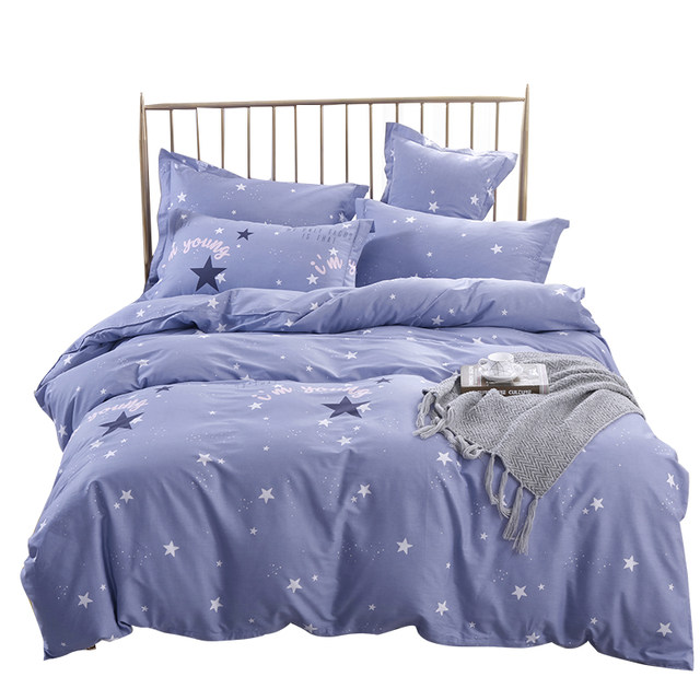 All cotton cute cartoon four-piece set student student dormitory children three-piece set 3 bed cover sheet quilt cover bed 4