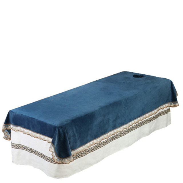 High-end cotton and linen beauty sheets with holes Massage thickened dutch velvet sheets for beauty salons