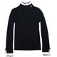 Sweater fake two-piece half-high neck for women in autumn and winter thickened velvet splicing pullover slim fit inside short base knitted sweater