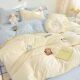 2025 new towel embroidered four-piece set cartoon quilt cover student accommodation three-piece set bed sheets bed fittings girl