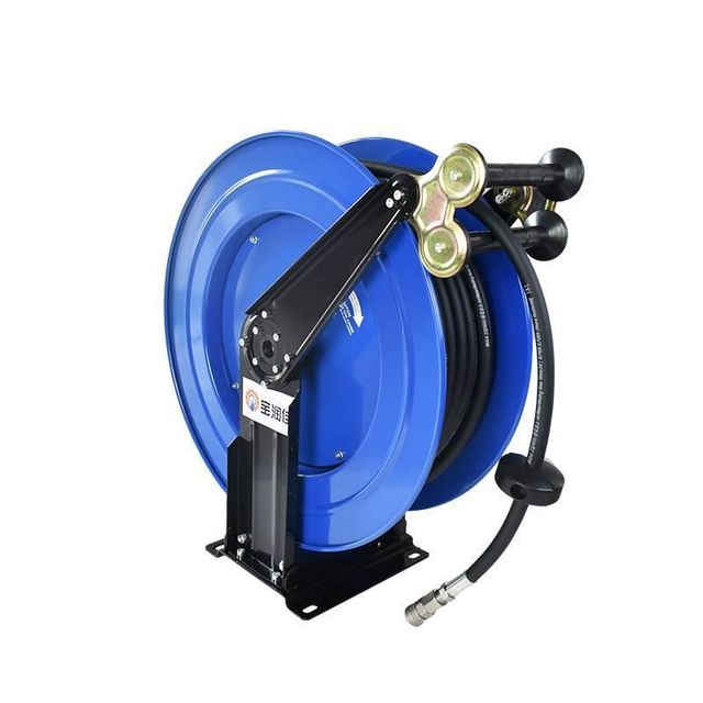 New telescopic tube device 10-roll tracheal 35-meter spring retracting drum High-pressure pneumatic tool wind cannon reel