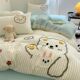 Cartoon towel embroidery four-piece set non-full q cotton student three-piece set dormitory bedding princess style bed sheets and fittings style
