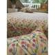 Pastoral cream powder purple floral bed cover single piece protective cover D1.35m1.5 dormitory bed cover girl's heart