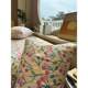 Pastoral cream powder purple floral bed cover single piece protective cover D1.35m1.5 dormitory bed cover girl's heart
