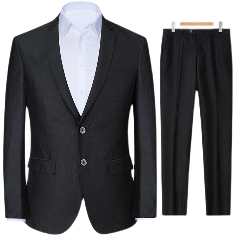 LUOJIA SUIT SUIT WITHOUT CUT MARK MENS AUTUMN AND WINTER KOREAN VERSION SLIM PROFESSIONAL WORK SUIT BLACK JACKET TIDE FOREIGN TRADE 5002