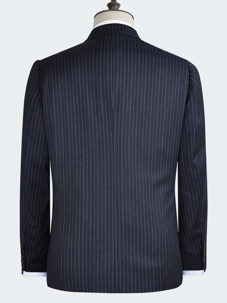 100 WOOL PLUS SIZE SUIT SUIT FAT SUIT VERTICAL STRIP LOOSE SUIT WORKWEAR MENS SPRING AND AUTUMN SUIT A0003