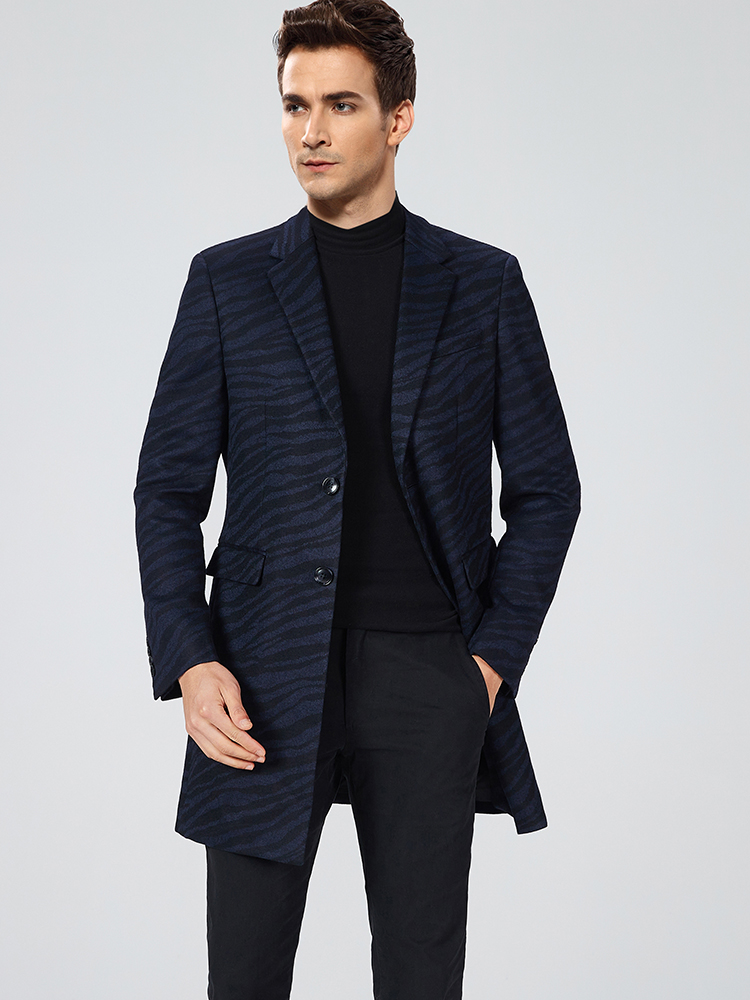 WOOL WOOLEN COAT SUIT COLLAR MIDI TRENCH COAT BUSINESS THICK COAT FASHION MENSWEAR BRAND CUT LABEL 7117