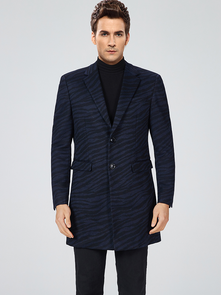 WOOL WOOLEN COAT SUIT COLLAR MIDI TRENCH COAT BUSINESS THICK COAT FASHION MENSWEAR BRAND CUT LABEL 7117