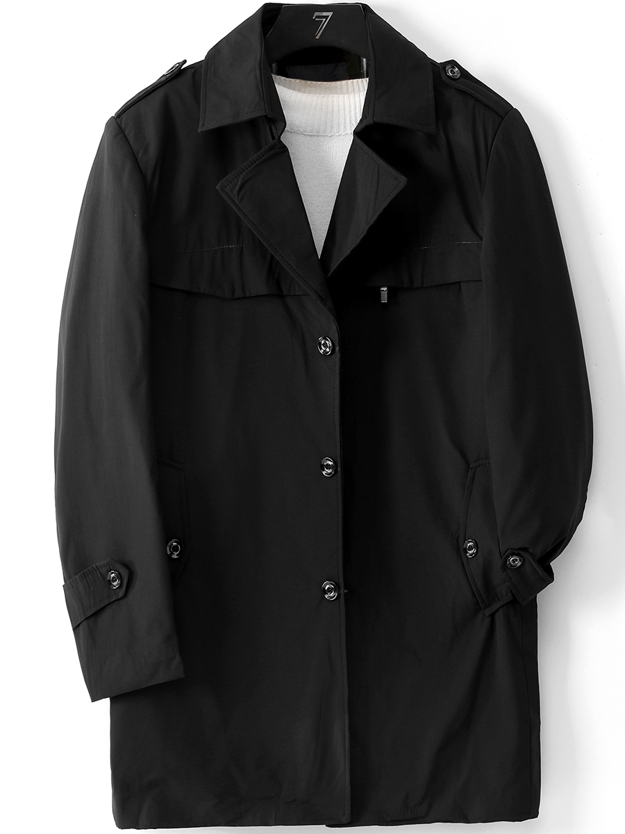 PADDED TRENCH COAT LINED MENS LAPELS BUSINESS CASUAL SPRING AND AUTUMN MIDI DAD PLUS SIZE LOOSE THICK COAT 2022