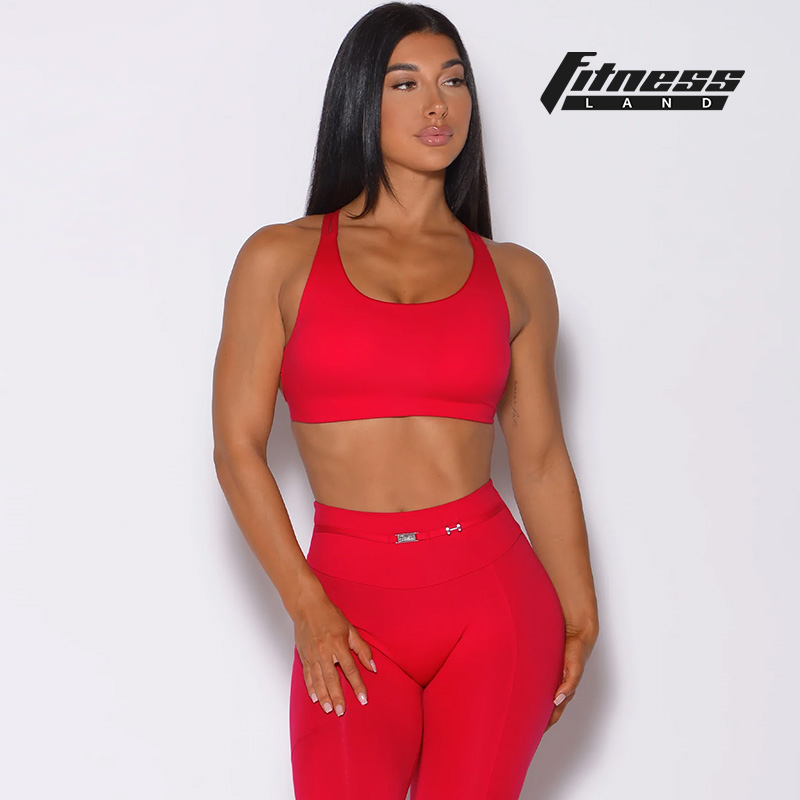 DOMESTIC SPOT BOMBSHELL SPORTSWEAR CROSS SPORTS BRA BARBELL SPORTS BRA