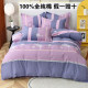 Four-piece set of all-cotton pure cotton 100% twill four-season bed sheets and quilt covers and fittings simple high-end atmospheric bedding
