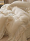 Class A cotton linen bed sheet four-piece set white wash cotton French embroidered lace breathable quilt cover bedding