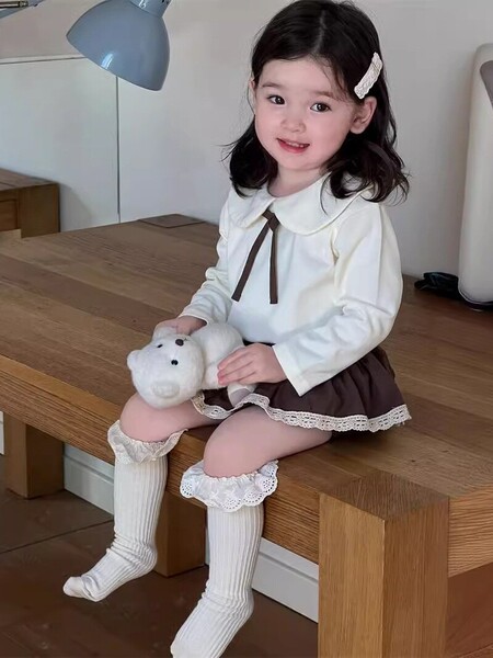 婴儿早秋套装时髦外出服又飒又酷女童装网红宝宝超可爱两件套春装 — 4
