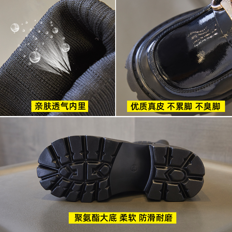 BOOTS MARTIN BOOTS WOMENS 2023 NEW BRITISH STYLE SPRING AND AUTUMN SINGLE BOOTS WINTER THICK-SOLE INNER HEIGHTENED STRETCH BOOTS SOCK BOOTS