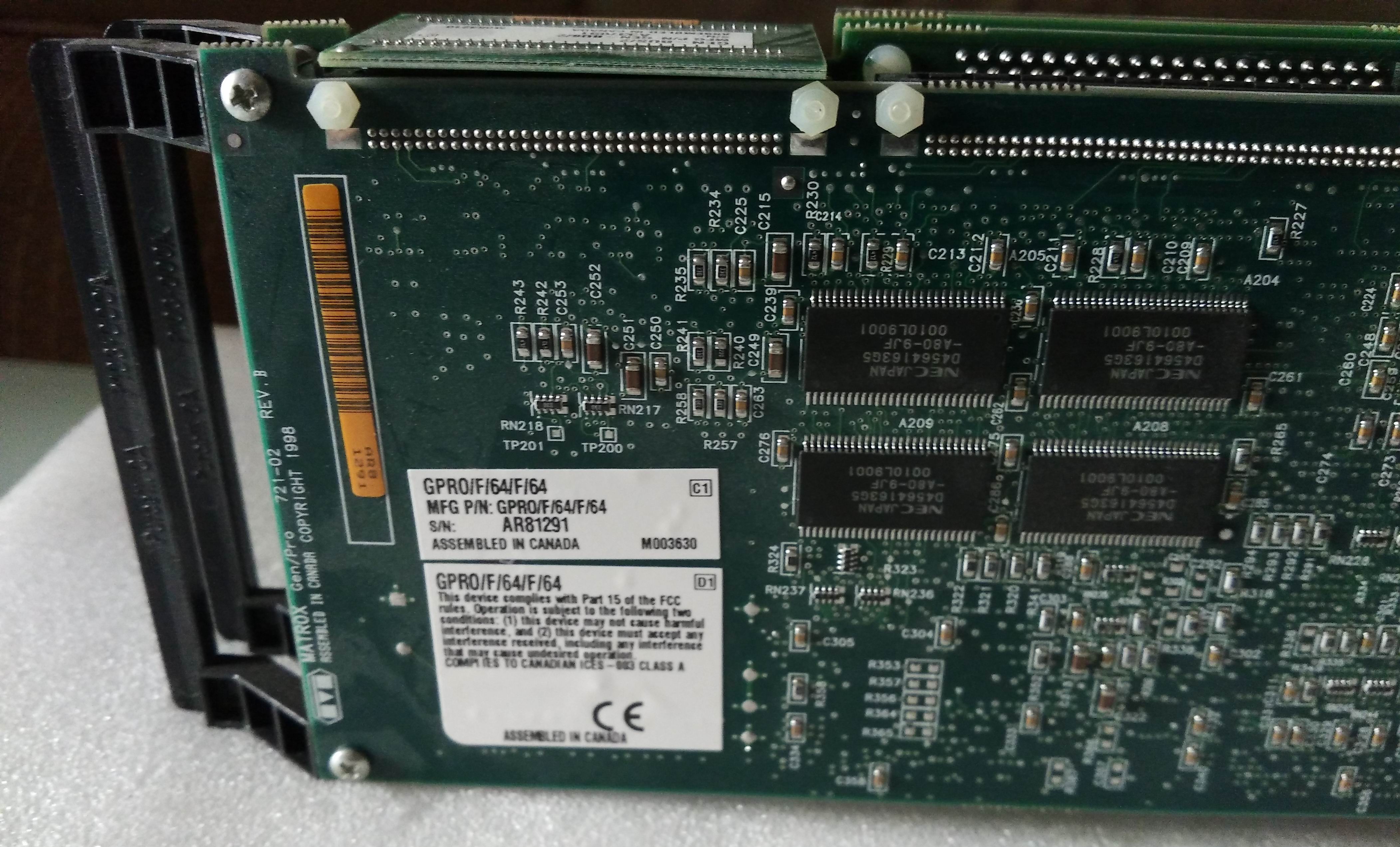 MATROX GEN|F|64|8|LVDS 720-04REV.A GPRO|F|64|F|64 721-02REV