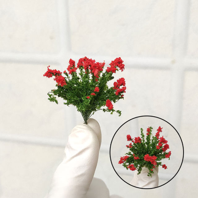 Square inch miniature simulation sand table model grass flower cluster 25 scale decorative garden shrub figure blind box scene