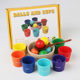 Children's Montessori early childhood education 7 color balls and cup color cognitive classification pairing puzzle tabletop game wooden toys