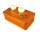 Handmade bamboo woven box Chinese retro rectangular household dustproof storage basket portable bamboo tea set storage box