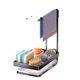 Kitchen stainless steel multi-function drain basket desktop household rag storage towel rack artifact sink storage rack