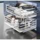 Home 304 stainless steel double-layer drawer storage dish rack pull basket kitchen practical cabinet bowl basket cabinet kitchen cabinet kitchen cabinet