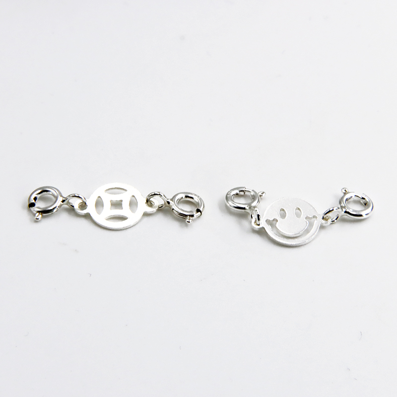 SMILEY FACE MONEY BLESSING WORD DOUBLE-ENDED EXTENSION SAFETY CHAIN NECKLACE BRACELET ROPE TAIL ADJUSTMENT DIY HANDMADE ACCESSORIES