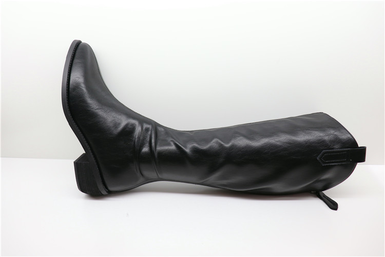 QIAN DAIXI 2022 AUTUMN STRETCH LEATHER YOUTH ROUND TOE RUBBER ZIPPER COMFORTABLE CASUAL FASHION SLIM BOOTS 2280703