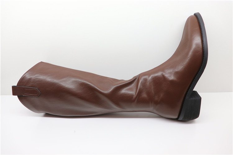 QIAN DAIXI 2022 AUTUMN STRETCH LEATHER YOUTH ROUND TOE RUBBER ZIPPER COMFORTABLE CASUAL FASHION SLIM BOOTS 2280703