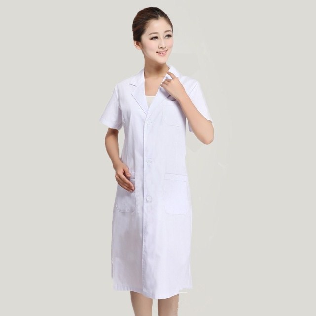 나이팅게일 여의사복 보건학교 실험가운 간호사복 반팔 흰색 하복 약국복 흰색 가운