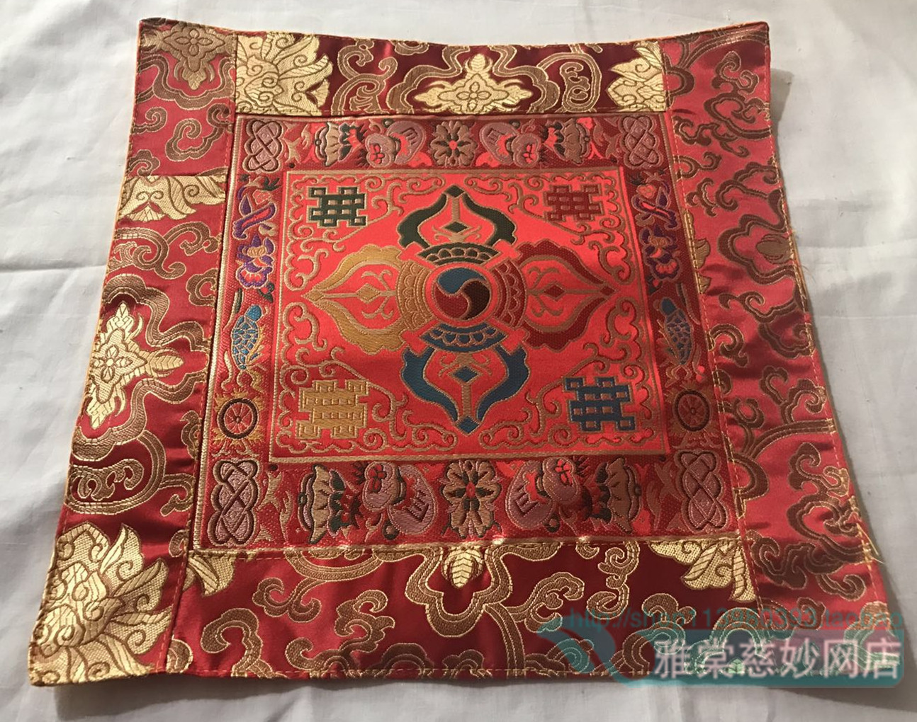BIG FOUR THE INSTRUMENT CLOTH MAT THE DHARMA MAT THE BELL AND PESTLE MAT THE DRUM MAT THE TIBETAN CLOTH TABLECLOTH THE TANTRIC ETHNIC STYLE TABLE MAT