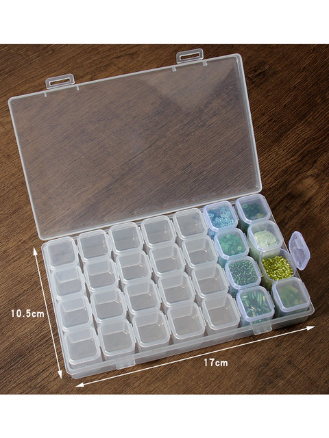 Mr. Elk 28-grid plastic storage box Mizhu storage box/sequin storage box Can be opened separately
