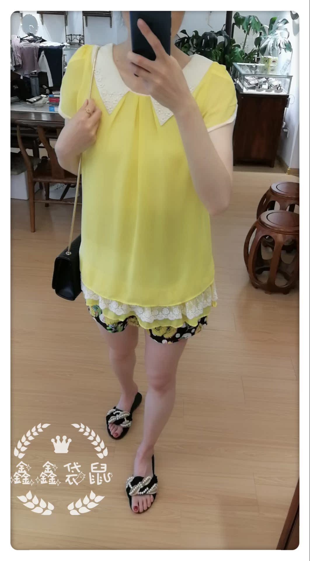 누에고치 사랑 여름 반팔 라운드 넥 시폰 비즈 출산 착용 단색 짧은 레이디 탑 티셔츠 캐주얼