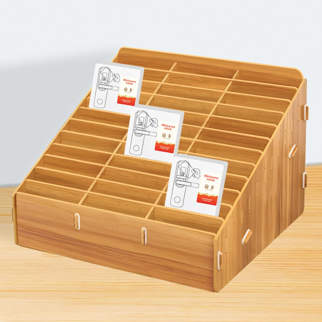 Hotel front desk room card storage box Hotel B&B room card box Multi-grid card classification and placement box Business card box