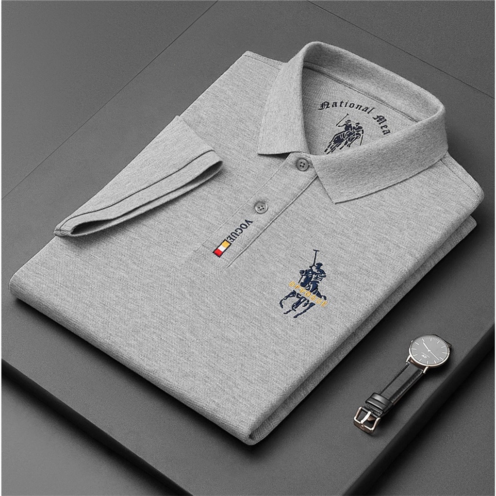 FOREIGN TRADE TAIL LIST EMBROIDERED POLO SHIRT LAPEL SUMMER MIDDLE-AGED SHORT-SLEEVED T-SHIRT MENS CUT STANDARD TAIL GOODS CLEARANCE LEAKAGE MENS CLOTHING