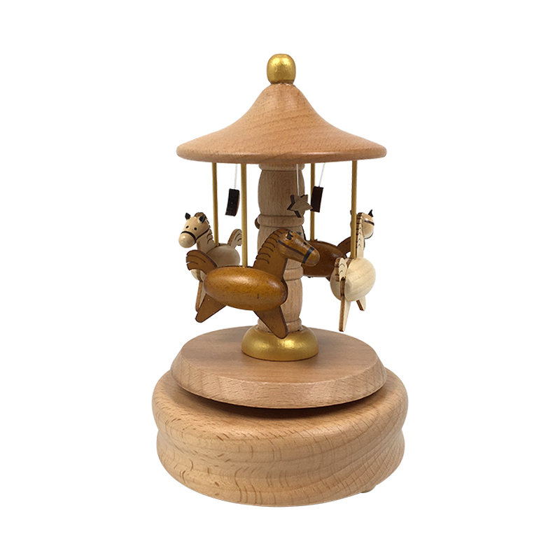 소녀 친구 가장 친한 친구 어린이를 위한 생일 선물로 나무 오르골 회전목마 스카이 시티 뮤직 박스