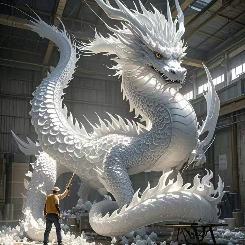 Индивидуальная скульптура из пенопласта большая фигура животного в форме дракона, моделирующая свадебный замок, скульптура из пенопласта, отдел продаж отеля IP по индивидуальному заказу Изображение 1